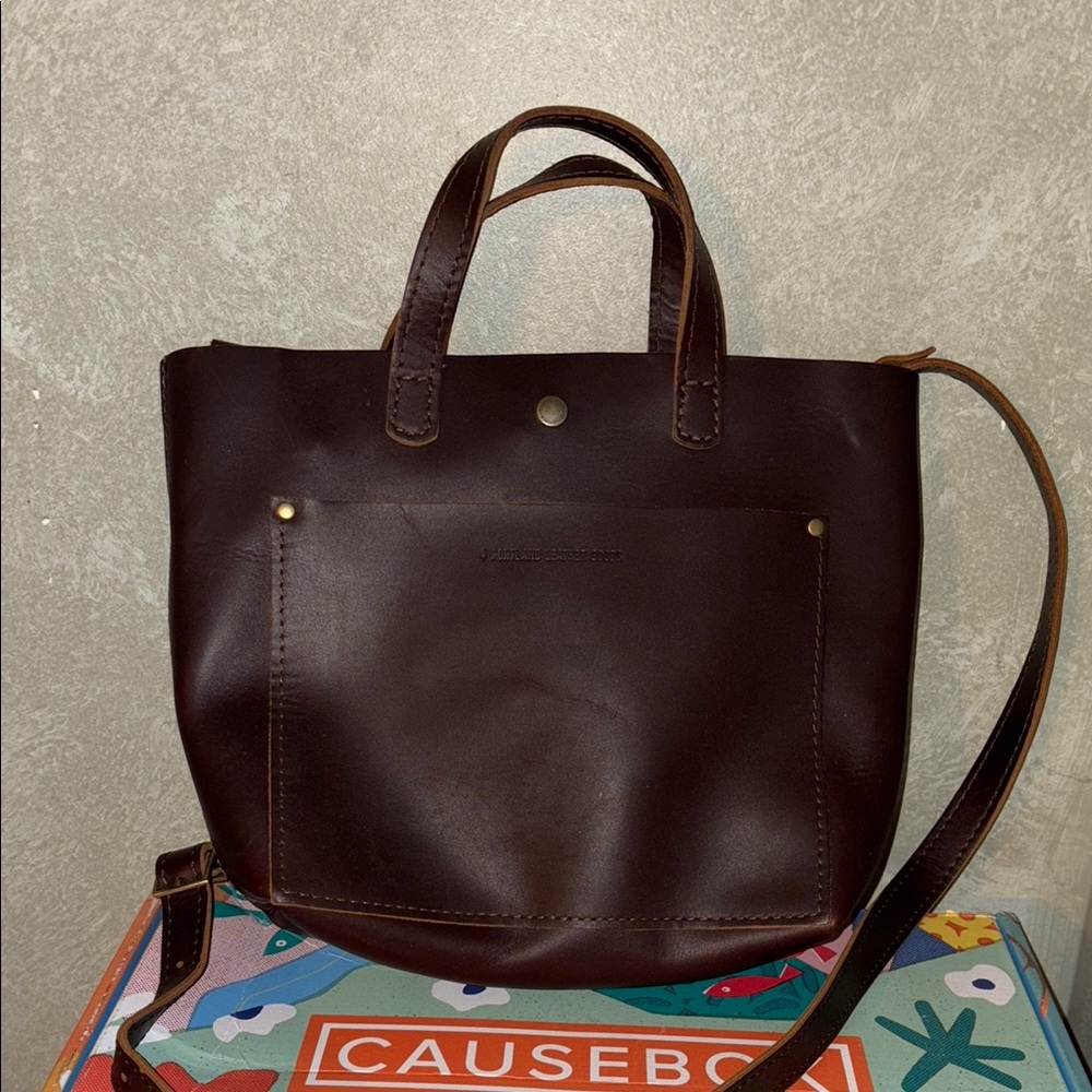 Portland Leather Goods - Mini Crossbody tote - dark brown